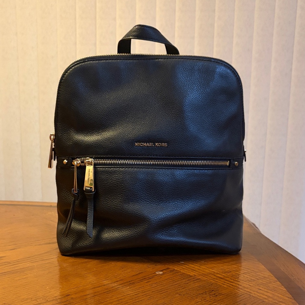 Michael Kors Black  Leather  Backpack